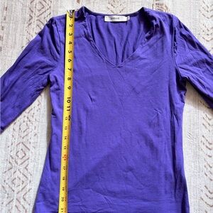 Elegant Purple Long Sleeve V-Neck Top